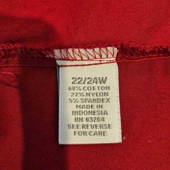 Dressbarn Womens Plus Size Red Button-Up Shirt 22/24W career office Bold Red - Picture 11 of 13
